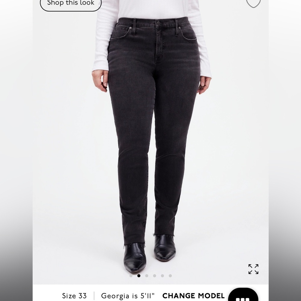 Madewell Mid-Rise Stovepipe Jeans with raw hem in Armand wash